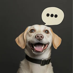 Dog with Cartoon Speech Bubble