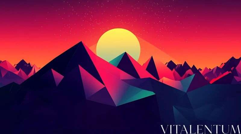 Abstract Mountain Sunset