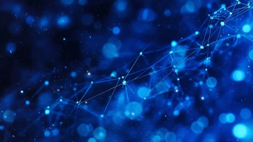 Blue Network of Interconnected Points