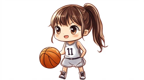 Chibi Basketball Player Anime Style