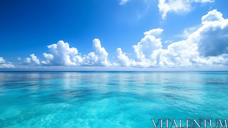 Turquoise Water and Blue Sky Seascape