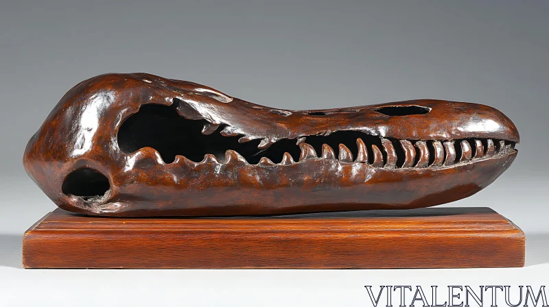 Reptile Skull Wood Carving Decoration