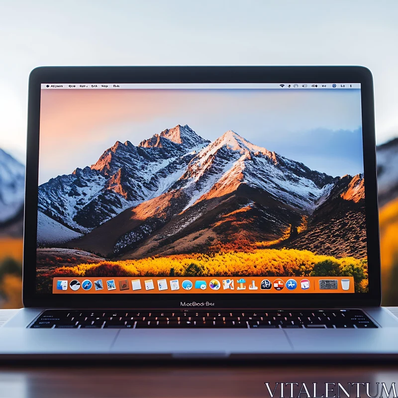 Laptop Screen Mountain Scenery