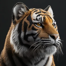 Detailed Tiger Face Close-Up