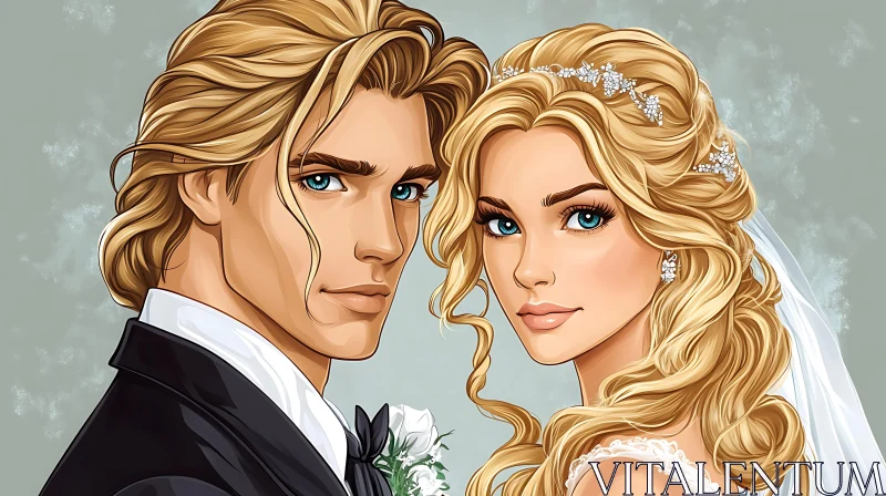 Blonde Bride and Groom: A Romantic Portrait