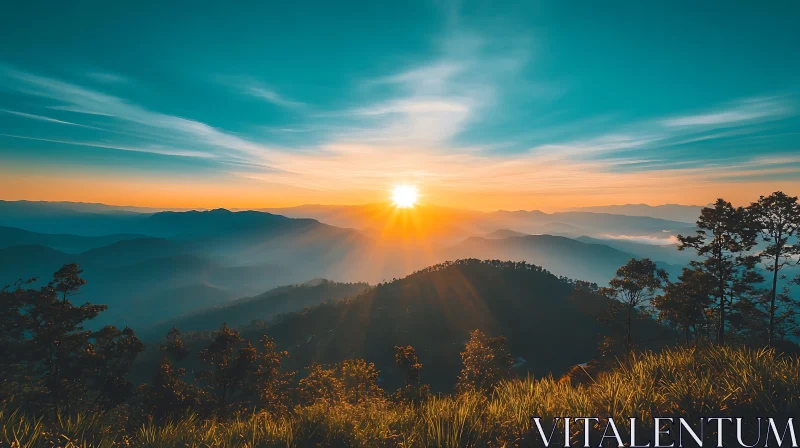 Sunrise Over Mountain Peaks