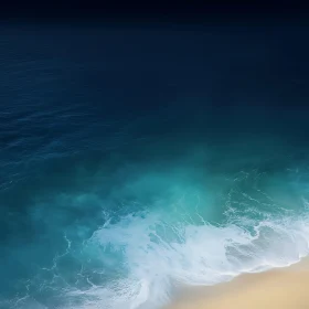 Aerial View of Ocean Waves and Beach