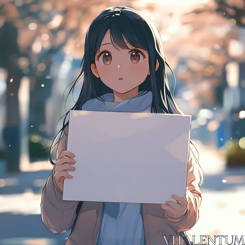Outdoor Anime Girl with Canvas
