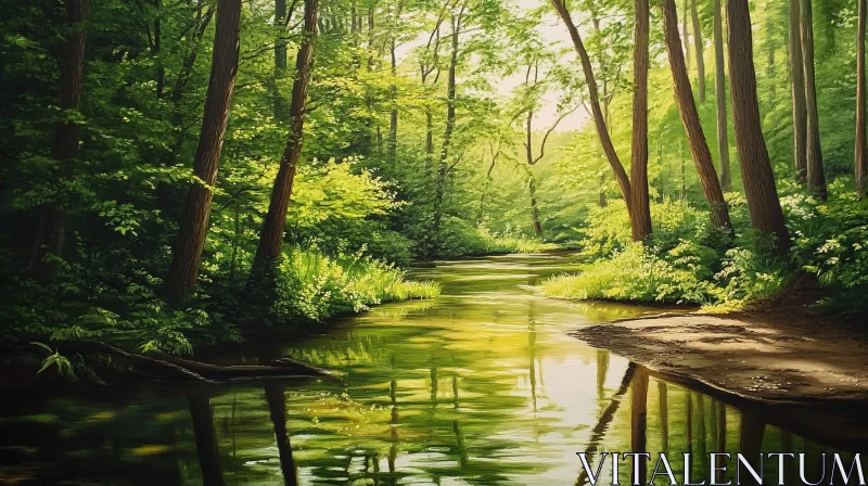 Tranquil River Amidst Lush Forest
