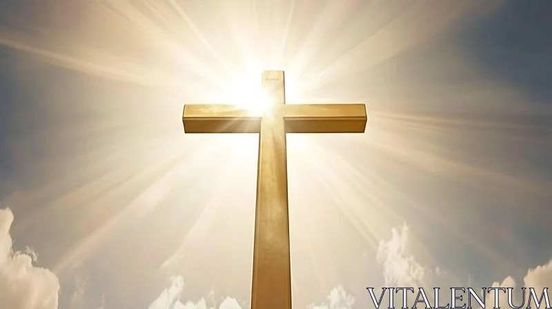 AI ART Radiant Cross Against the Sky