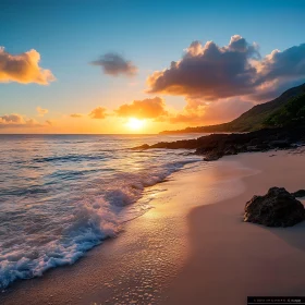 Golden Hour at the Ocean Shore