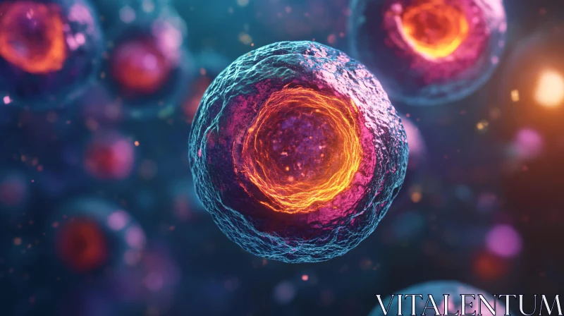 Microscopic Cell Cluster with Inner Glow