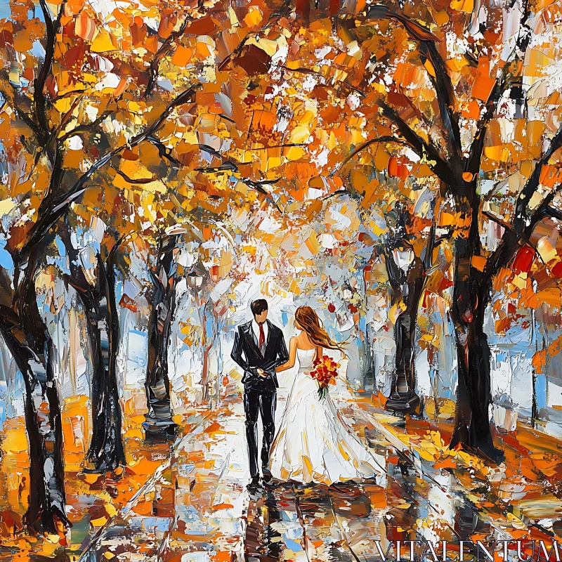 Autumn Wedding Day Stroll Art
