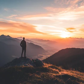 Sunset Contemplation Mountain Peak