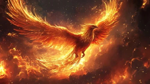 Blazing Phoenix in Flight