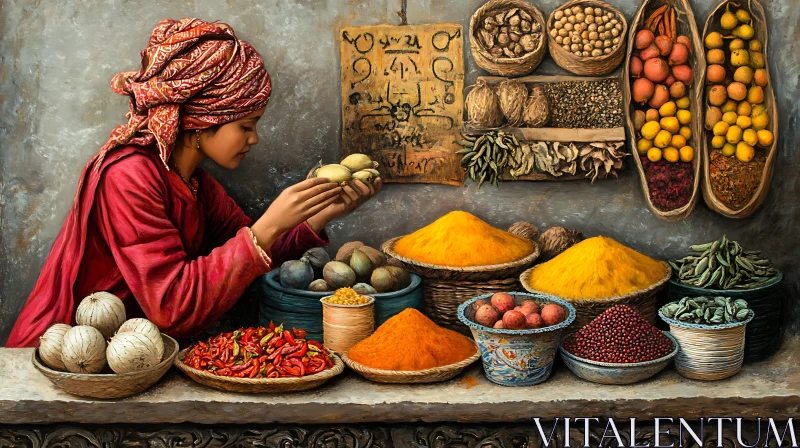 Market Woman with Spices