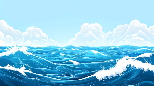Peaceful Ocean View with Gentle Waves