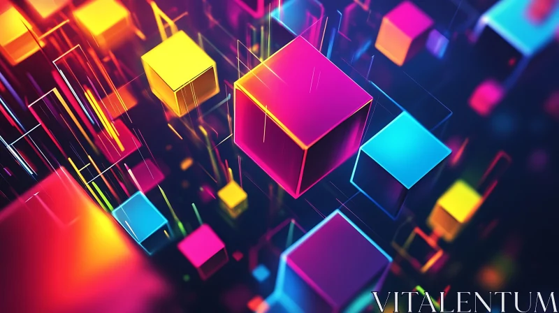 Colorful Floating Cubes Design