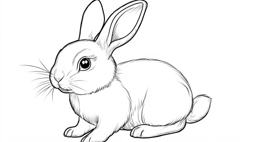 Charming Bunny Sketch - Delicate Animal Art