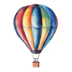 Whimsical Watercolor Balloon Flight
