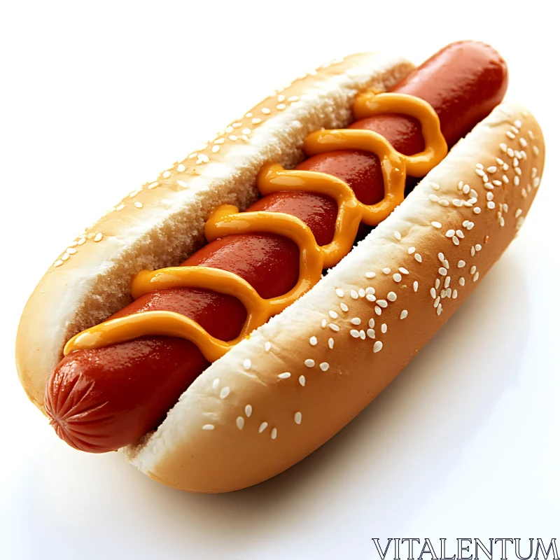 Perfectly Prepared Hot Dog in a Sesame Seed Bun