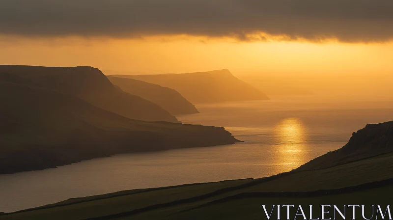 Golden Sunset Over the Coastal Horizon