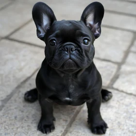 Cute Black French Bulldog Puppy