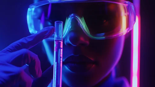 Futuristic Science with Neon Glow