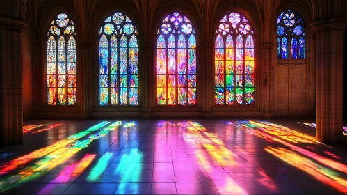 Rainbow Light Through Stained Glass