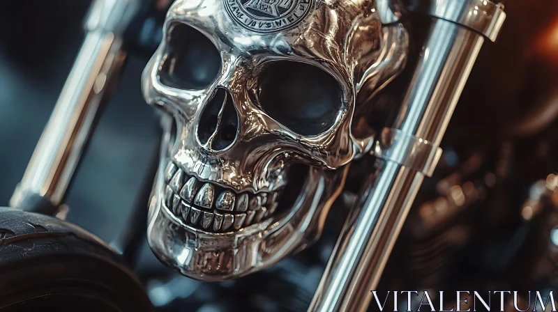 Metallic Skull on Custom Bike