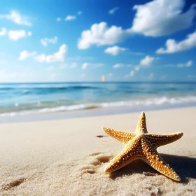 Seaside Starfish Beach Scene