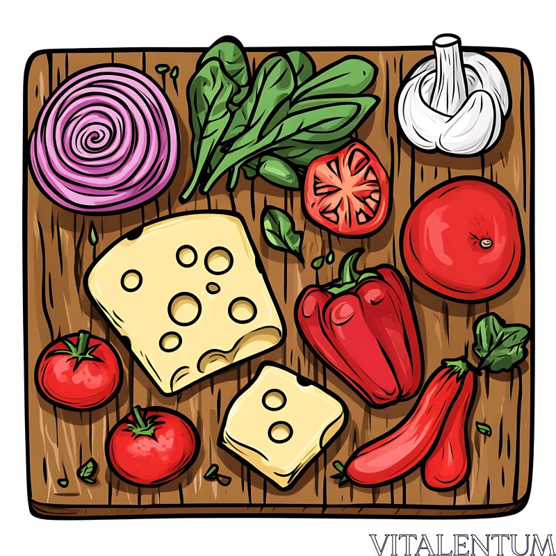 Vegetable Assortment on Cutting Board