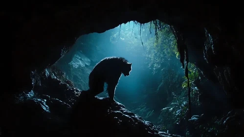 Mystical Bear in Cave