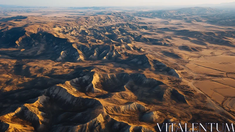 Sweeping Mountain Landscape from Above AI Image