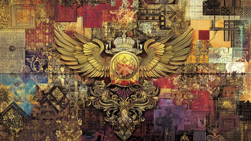 Regal Coat of Arms with Golden Wings