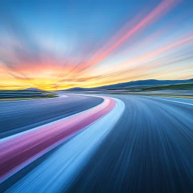 Abstract Road at Sunset