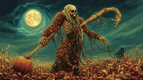 Halloween Scarecrow in the Field