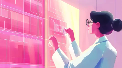 Futuristic Scientist at Work