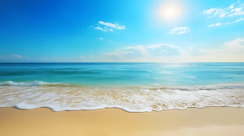 Peaceful Seascape with Azure Waters and Sandy Beach