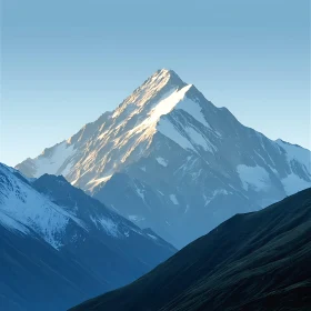 Snow Capped Mountain Range Scenery