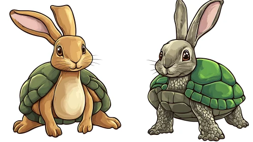 Cartoon Turtle-Rabbit Fusion