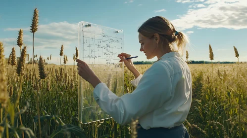 Agricultural Research in Golden Field