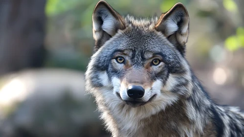 Close-Up of a Wild Wolf