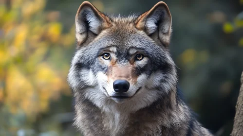 Close-up of a Wolf in Natural Habitat