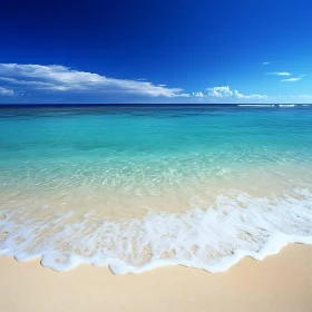 Calm Beach Scene with Turquoise Sea