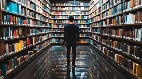 Library Hall with Countless Books