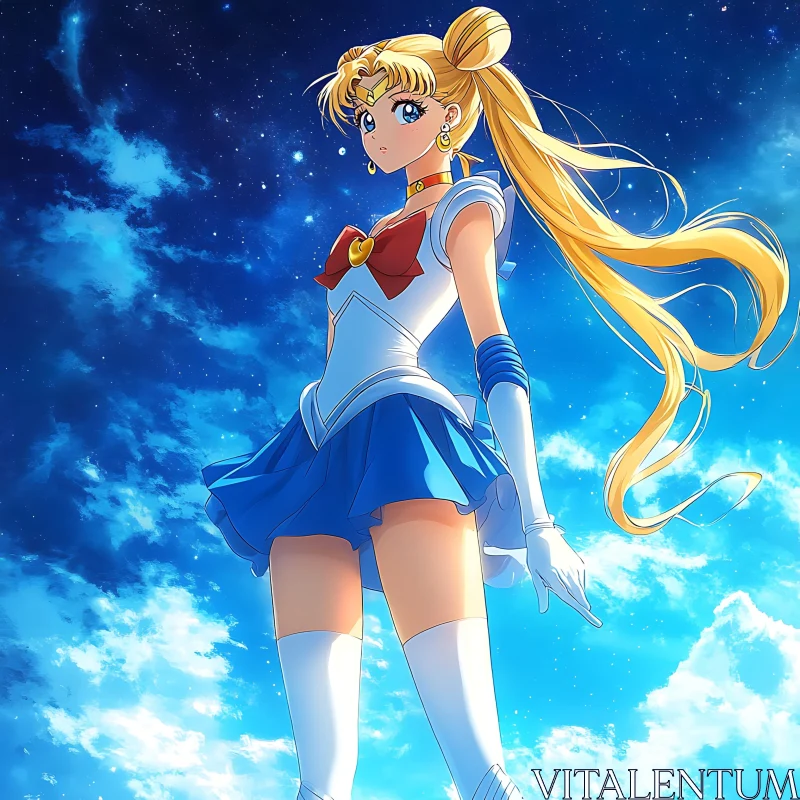 Anime Girl in Sailor Outfit AI Image