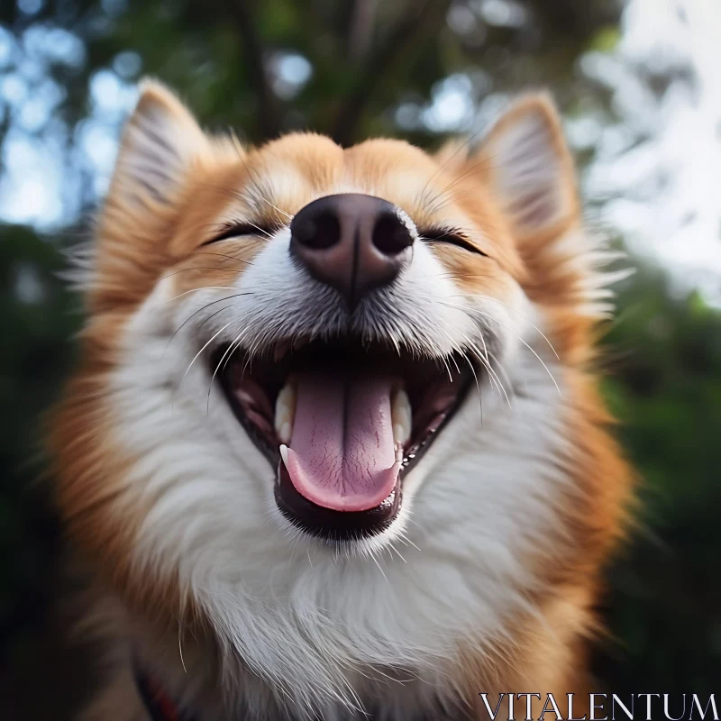 Happy Dog with a Wide Smile AI Image