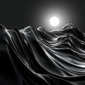 Abstract Monochrome Lunar Landscape