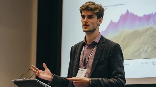 Man Presenting Data at Conference